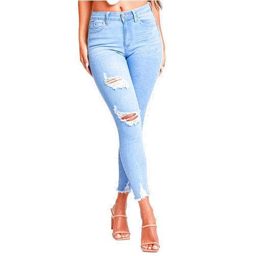 YMI Women's Junior Wannabettabutt Repreve Mid-Rise Ankle Jeans with Frayed Hem