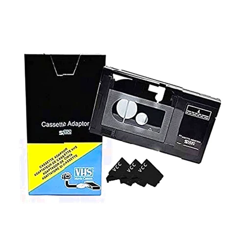 VCC Motorized VHS-C to VHS Cassette Adapter for SVHS Camcorders JVC RCA Panasonic + 3 VCC Micro-Fiber Cloth NOT COMPATIBLE WITH 8mm/MiniDV/Hi8 Tapes