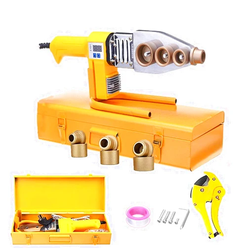 ANLONGLI Plastic pipe welding tool，Plastic welder kit Contains welding heads of 6 diameters，Water Pipe Welding Machine Electric Heating Hot Melt Tools for PPR PE Tube 1000W 220V