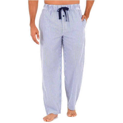 Fruit of the Loom Men's Woven Sleep Pant (Large, Blue Stripe)
