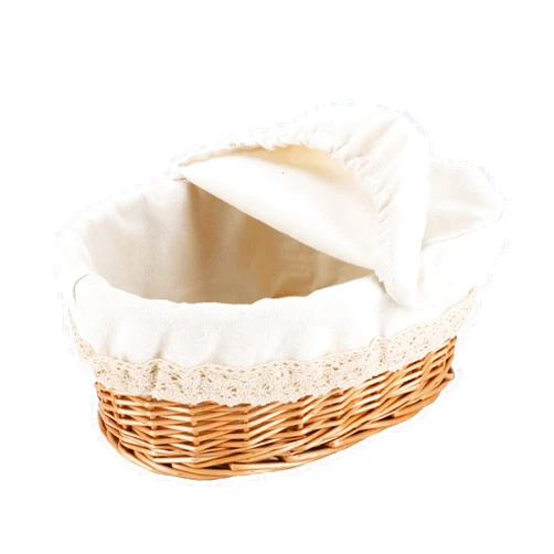 YAHUAN Round Bread Basket Serving Woven Bread Baskets Wicker Basket Sourdough Proofing Basket with Removable Liner and Cover (Wicker)