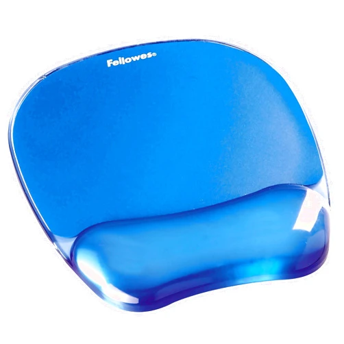 Fellowes Crystals Gel Mouse Pad Wrist Rest - Blue (91141)