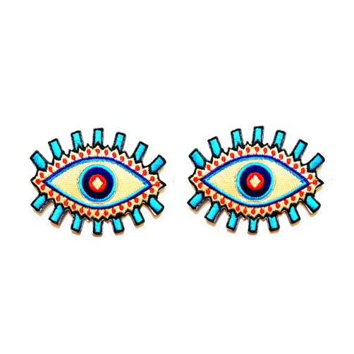 PP Patch Cute Cartoon Patch PP Patch Sexy Eye Blue Devil Evil Monster Eye Patch Eye Eyeball Iron Sew On Embroidered Patch Clothing Cartoon for adorning Your Jeans Hats Bags Jackets Shirts or Gift Set