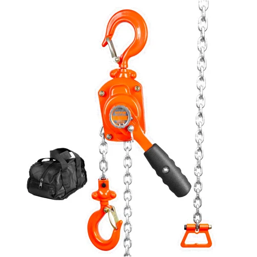 VEVOR Manual Lever Chain Hoist, 1/2 Ton 1100 lbs Capacity 10 FT Come Along, G80 Galvanized Carbon Steel with Weston Double-Pawl Brake, Auto Chain Leading & 360° Rotation Hook, for Garage Factory Dock