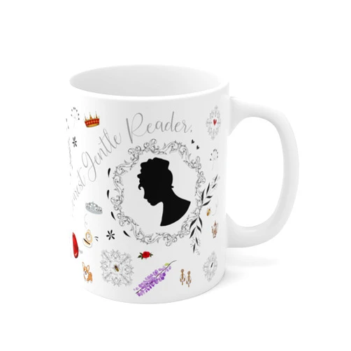 Generic Dearest Gentle Reader Mug Vintage Ornament Inspire TV Show Merchandise Coffee Mug Gifts, White, MU-24-BGT02