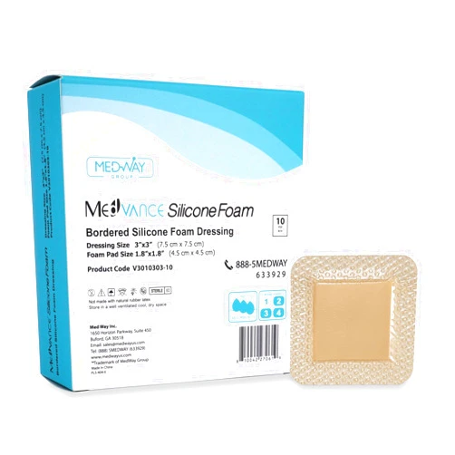 MedVanceTM Silicone - Bordered Silicone Adhesive Foam Dressing, Size 3