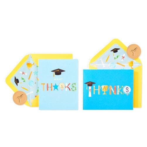 Papyrus Graduation Thank You Cards with Envelopes, Graduation Icons (20-Count)