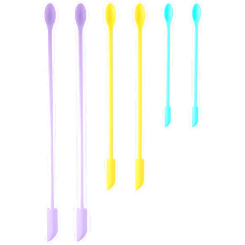 SUMERSHA 6pcs Mini Spatula Silicone Spatulas Set, Colorful Makeup Spatula Tiny Beauty Spatula for Cosmetics, Small Spatula Thin Jar Spatula Food Scraper