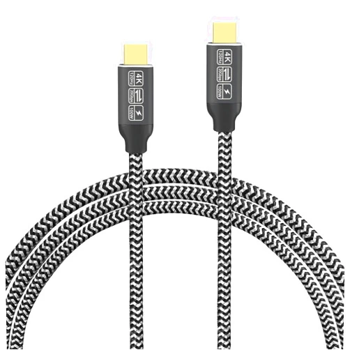 QYENPOQA USB C 3.2 Gen 2 Cable - 4K@120Hz Thunderbolt 4 & Power Delivery 100W - 20Gbps Data Transfer - 3.3FT