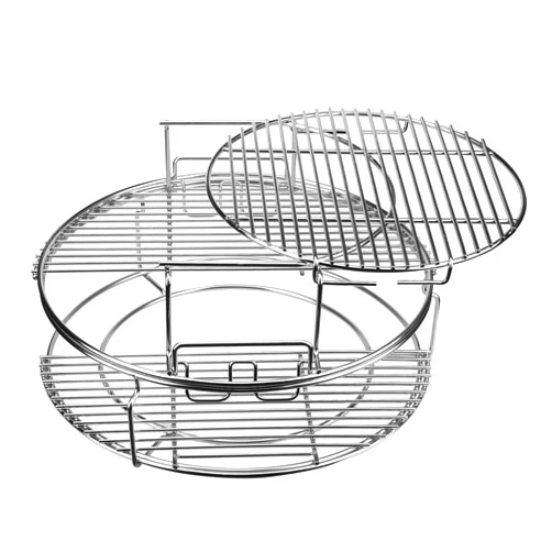 Burly grill 5 Piece Replacement Kit for Big Green Egg Large, Rack for Eggspander 5 Piece Kit Conveggtor Basket 304 Stainless Steel Grill Stack Rack with Removable Cooking System Expander Rack