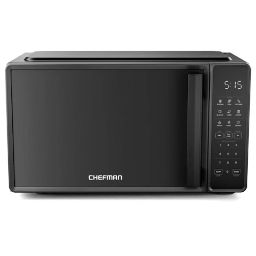 Chefman Countertop Microwave Oven 0.7 Cu. Ft., 700 Watts with 10 Power Levels, 6 Cooking Presets with One-Touch Express Cook, Eco Mode, Child Safety Lock, & Mute Button - Black