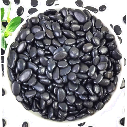YISZM 2LB Succulent and Cactus Black Pebbles, 3/8 Inch Natural Decorative Polished Stones, River Rocks for Indoor Plants, Vases, Planters and Outdoor Gardening