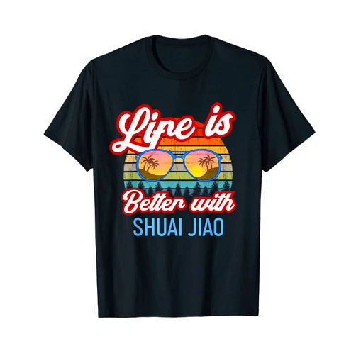 Retro Sunset Shuai Jiao - Chinese Martial Arts Fan Shuai Jiao Vintage Sunset. Life is Better With Shuai Jiao! T-Shirt