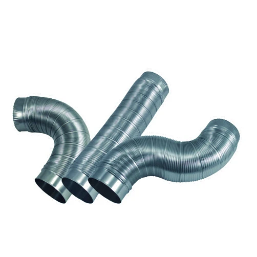 Deflecto Semi Rigid Aluminum Duct with Attached Connectors, Silver, 4