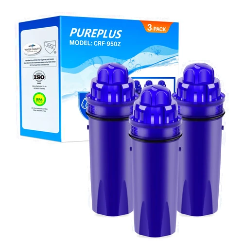 PUREPLUS CRF950Z Pitcher Water Filter Replacement for Pur PPF900Z, PPF951K, PPT700W, CR-1100C, DS-1800Z, CR-6000C, PPT711W, PPT711, PPT710W, PPT111W, PPT111R Pitchers and Dispensers, 3PACK