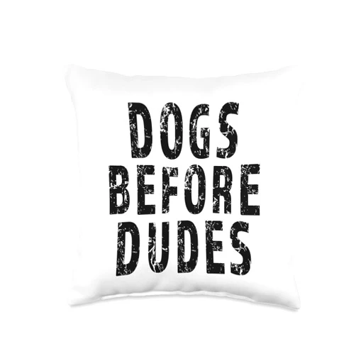 NikkiDawn's Dog Lover Apparel Tees Dudes Pet Canine Lover Funny Dogs Throw Pillow, 16x16, Multicolor