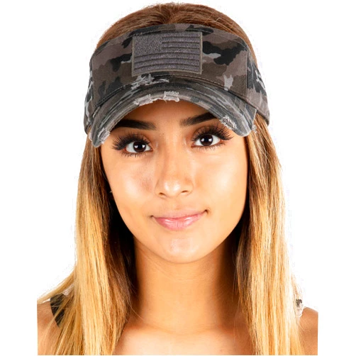 Funky Junque Womens Baseball Cap High Ponytail Bun Half Visor Adjustable Athletic Hat