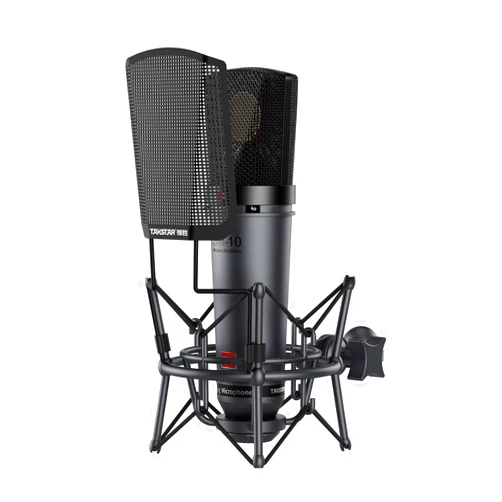 TAKSTAR XLR Condenser Microphone for Instrument Vocal, SM-10 34mm Large Diaphragm Cardioid Recording Microphone with Shock Mount, Ideal for Studio, Podcasting, Live-Streaming, Interview, Broadcasting