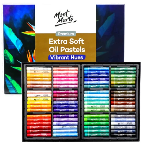 Mont Marte Extra Soft Oil Pastels 72pc, Assorted Bright Colors, Vibrant and Buttery, Versatile Art Pastels for Blending, Layering & Shading, Ideal for Art, Craft, Coloring and Sketching