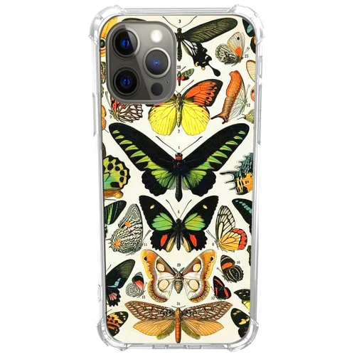 Veakgpligo Vintage Butterfly Case Compatible with iPhone 16 Pro Max,Retro Vibe Butterfly Case for Girl Women,Unique Soft TPU Bumper Case Cover…