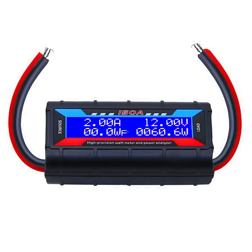 Tosiicop 60V 150A Watt Meter Power - High Precision Power Monitor Power Consumption Meter Battery Analyzer Tester with Digital LCD Screen for RC Solar Wind Power Ebike(9000W) (60V150A)