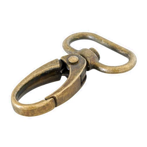DERRILLA 1-inch Antique Brass Curved Lobster Clasps Swivel Trigger Clips Snap, Swivel Snap Hooks for Strap Bag Purse