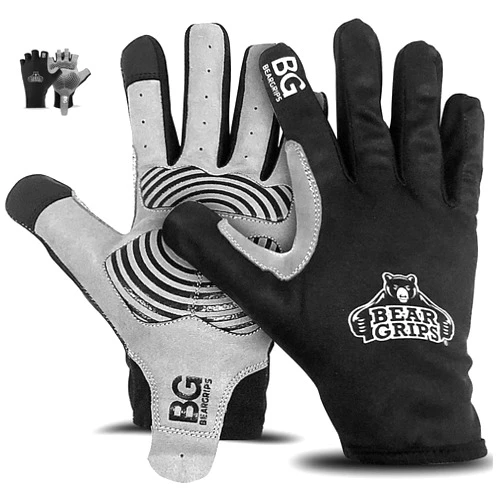 Bear Grips Weight Lifting Gloves for Men & Women | Half Finger Lifting Gloves | Full Finger Workout Gloves for Men | No Finger Exercise Gloves l Compression Weightlifting Gloves | Gym Gloves for Men