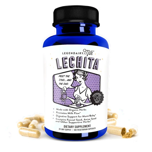 Legendairy Milk Lechita, Supports Milk Flow, Organic Fenugreek Free Breastfeeding Supplement, Organic Fennel & Anise, Made in USA, 180 Vegan Capsules