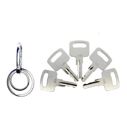 JEENDA (5) Ignition Keys 455 with a Nice Keychain for Scissor Lift Boom Lifts Genie Skyjack Terex Snorkel Manlift Upright