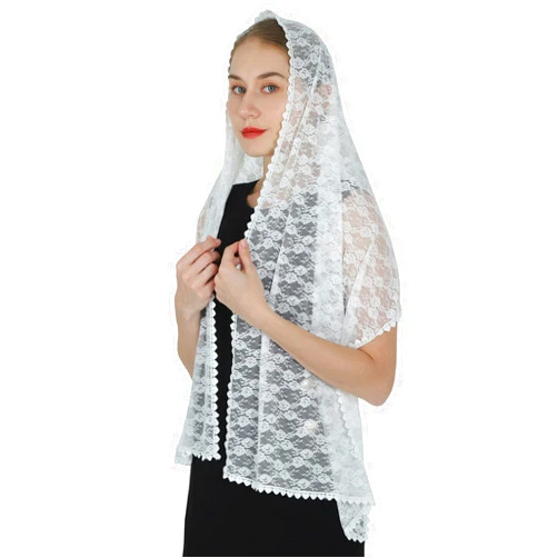 Cilkus Eyelash Lace Vintage Floral Lace Scarf Lace Veil Mantilla Infinity