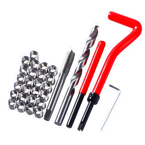 Fongmore 30 PCS Stainless Steel Thread Repair Kit M8x1.25mm Metric Thread Repair Insert Kit Compatible Hand Tool Set for Auto Repairing