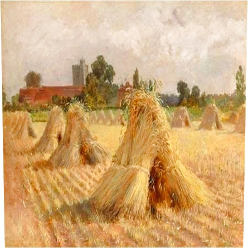 Posterazzi Corn Stooks by Bray Church 1872 Poster Print by Heywood Hardy (9 x 12)