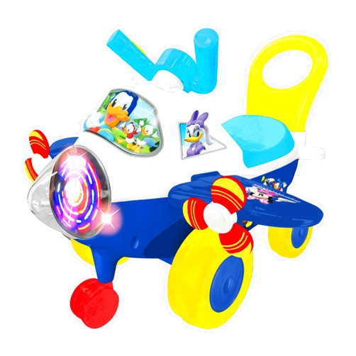 Kiddieland: Activity Plane: Donald Duck - Disney Light & Sound Foot-to-Floor Vehicle, Interactive Dashboard, Propellers, Parent Handle, Toddlers 12mo+