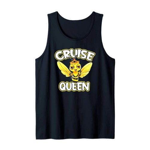 BDAZ Cruise Cruise Queen Cruise Ship Cute Bee Design Beach Vacation Tank Top