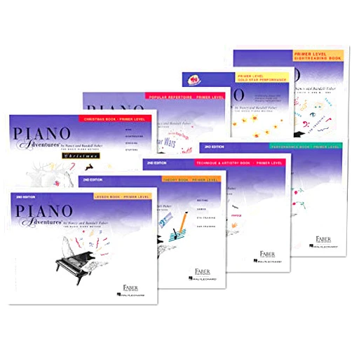 By Nancy Faber (Author), Randall Faber (Author) NEW Faber Piano Adventures Primer Level Complete Books Set (8 Books) 2nd Edition - Lesson, Theory, Performance, Technique & Artistry, Sightreading, Popular Repertoire, Gold Star Performance, Christmas