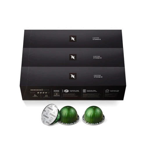 Nespresso Capsules Vertuo, Stormio, Dark Roast Coffee, 30-Count Coffee Pods, Brews 7.8oz.