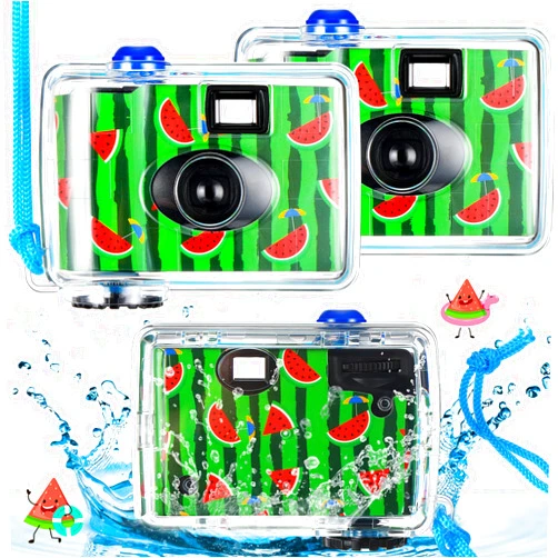 Kanayu 3 Pcs Disposable Camera Waterproof Underwater Single Use Film Camera 35 mm with Flash for Summer Beach Vacation Camp Snorkeling Trip Adult Teens Gift Underwater Disposable Cameras