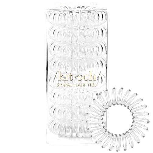 Kitsch Spiral Hair Ties for Women, Coil Hair Ties for Thick Hair, No Crease Hair Tie, Spiral Hair Ties No Damage, Hair Coils & Phone Cord Hair Ties for Thin Hair, Hair Ties Spiral, 8pcs (Transparent)