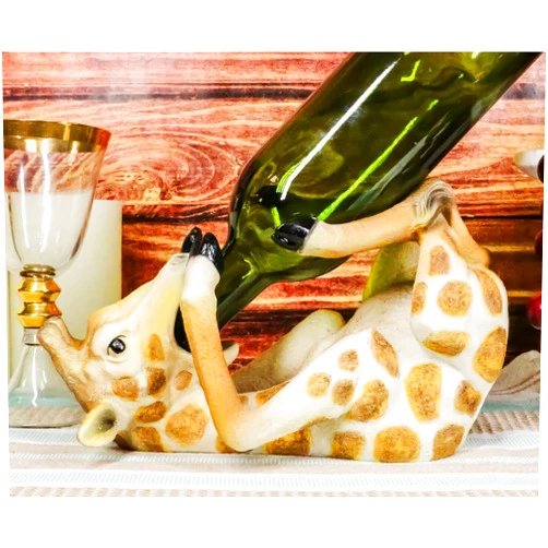 PIÑATAS OLE Savannah Safari Drunken Long Necked Giraffe Wine Bottle Holder Caddy Figurine - Favorite Decor Store