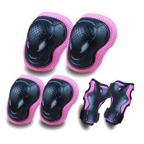 G GEQID GEQID Kids Knee Pads and Elbow Pads Wrist Pad for Roller Skating Skate Protec Gear Rollerblade Bicycle Boys Youth 5-12 Years Old (Pink)