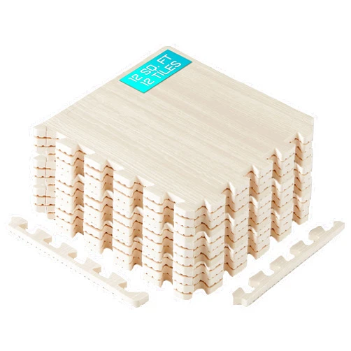 Yes4All EVA Interlocking Mats, Puzzle Floor Tiles, Foam Floor Padding with Border for Furniture, Home Space, Living Room, Garage 11,22,32 SQFT