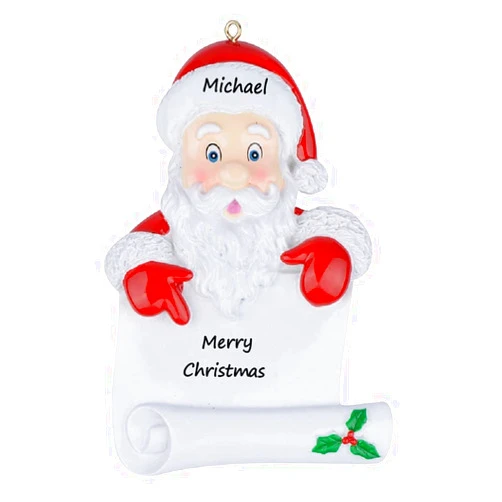MAXORA Personalized 2024 Santa Ornament - Santa Wish List Scroll Christmas Ornament - Sercert Santa Christmas Tree Decoration - Unique Nice List Christmas Ornament