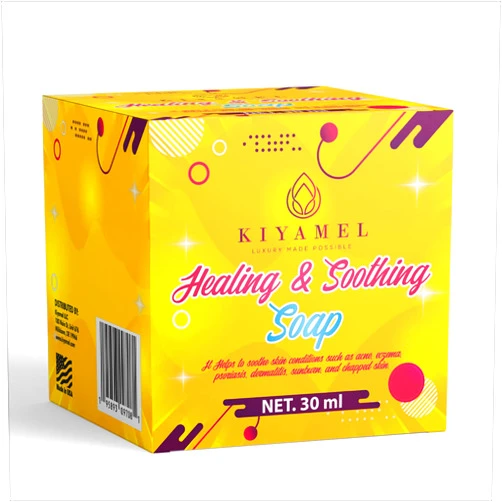 KIYAMEL Baby Healing & Soothing Soap Heals and Prevents Irritated, Dry and Eczema Prone Skin. Organic Shea Butter, Coconut and Sunflower Oil help to Soothe Dermatitis, Psoriasis and Chapped Skin.
