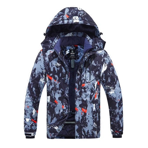 Wantdo Men's Waterproof Ski Jacket Warm Winter Snow Coat Snowboarding Jacket Mountain Hooded Raincoat