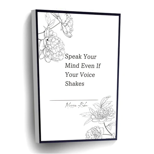 PUCHYUCT Maggie Kuhn Canvas Print Speak Your Mind Even If Your Voice Shakes Wall Art Poster Inspirational Quote For Home Office School Wall Decor Artwork(Wood Framed 8
