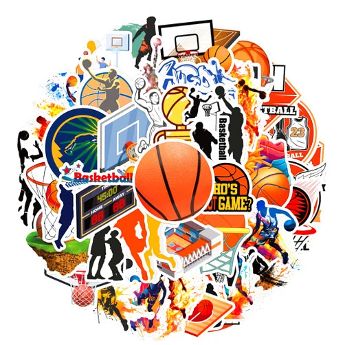 DERCMD Basketball Water Bottle Stickers,50PCs Laptop Stickers Gift Toddlers Teens Girls Cute Cool Kawaii Tools Decorations DIY Party Favor,Stickers for Hydro Flask