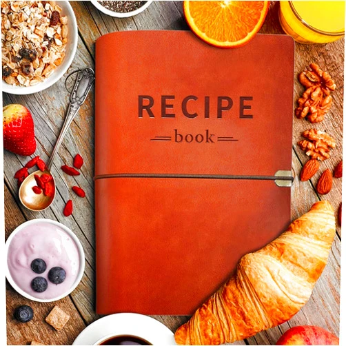 XXINMOH Leather Recipe Book With Index Pages & Templates, The Perfect Recipe Note Book To Write In Your Own Recipes - Simplified Blank Cookbook to Organize Your Recipes (Waterproof Cover)