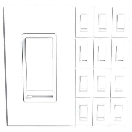 Amico 12 Pack Dimmer Light Switch, Single-Pole or 3-Way Slide Dimmer Switches for Led Lights, Suitable for 150W Dimmable LED/CFL Lights and 600W Incandescent/Halogen, Wall Plate Included, White