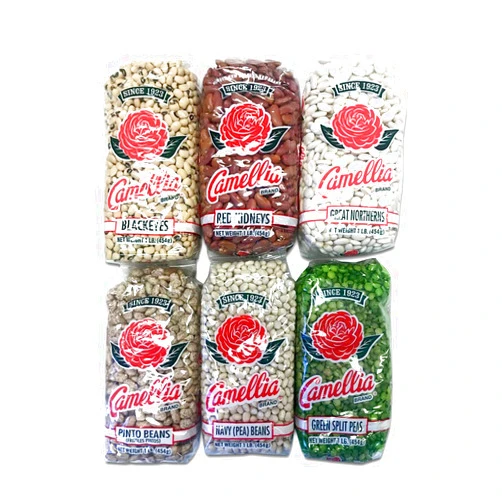 New Orleans (Beans and Peas) Six Pack Sampler 1 Each of Kidneys, Blackeyes, Great Northern, Pinto, Green Split Peas, Navy (Pea) Bean.