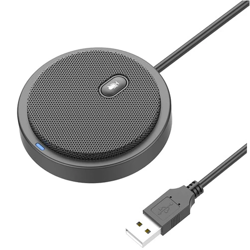 Bonke Upgraded USB Conference Microphone for Computer, 360° Omnidirectional Condenser Mic with Mute Key, Great for Video Conference, Gaming, Chatting, Skype, Plug & Play, Windows macOS, Ideal for Gift